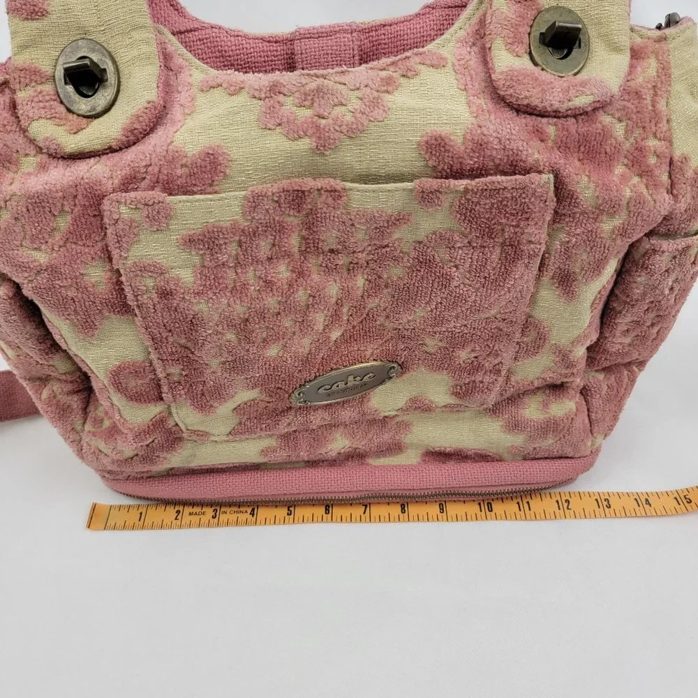 Petunia Pickle Bottom Cake Society Satchel Strawberry PINK Cut Velvet Tapestry